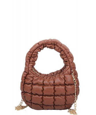 Fashion Puffy Crossbody Bag HQ127 BROWN